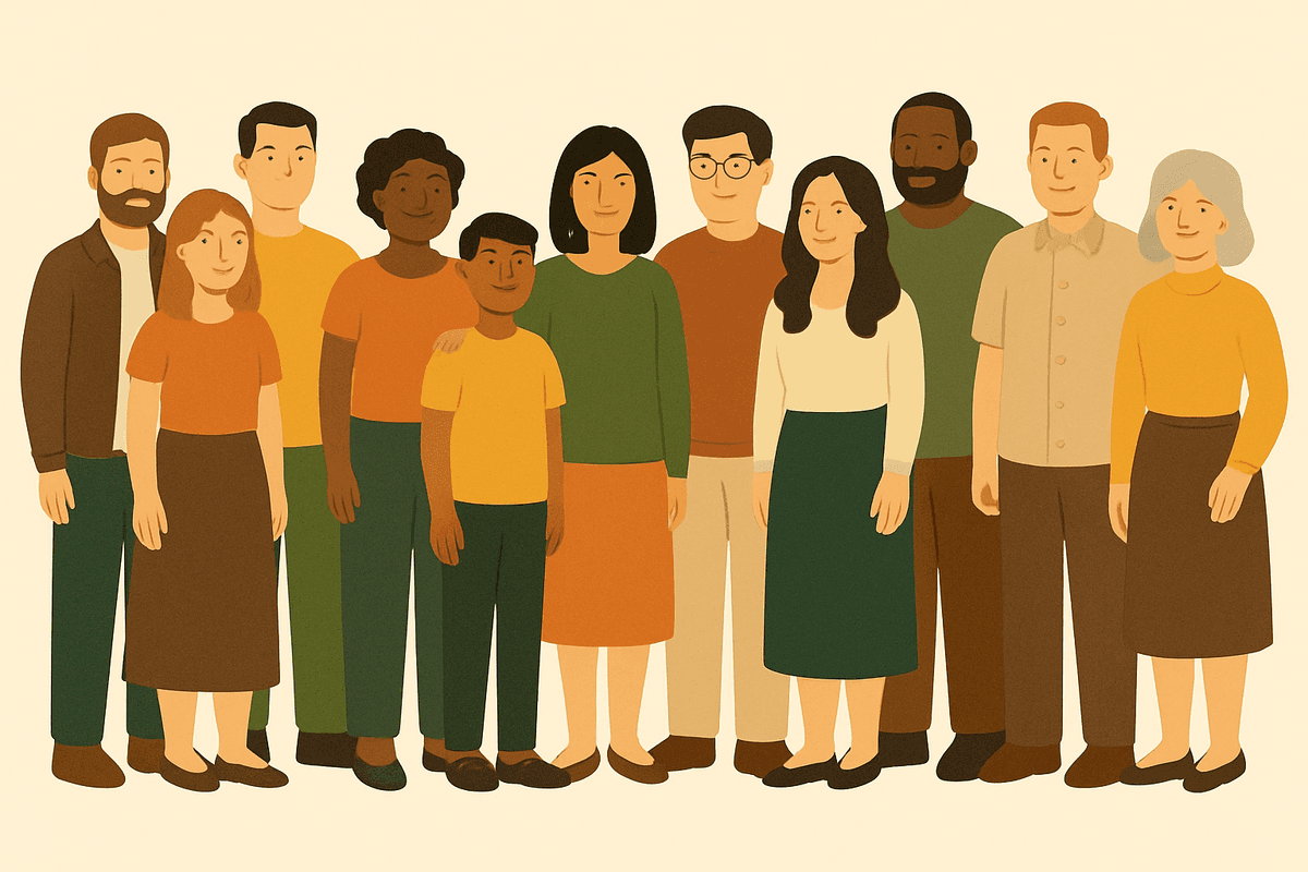 Diverse group of parents and families