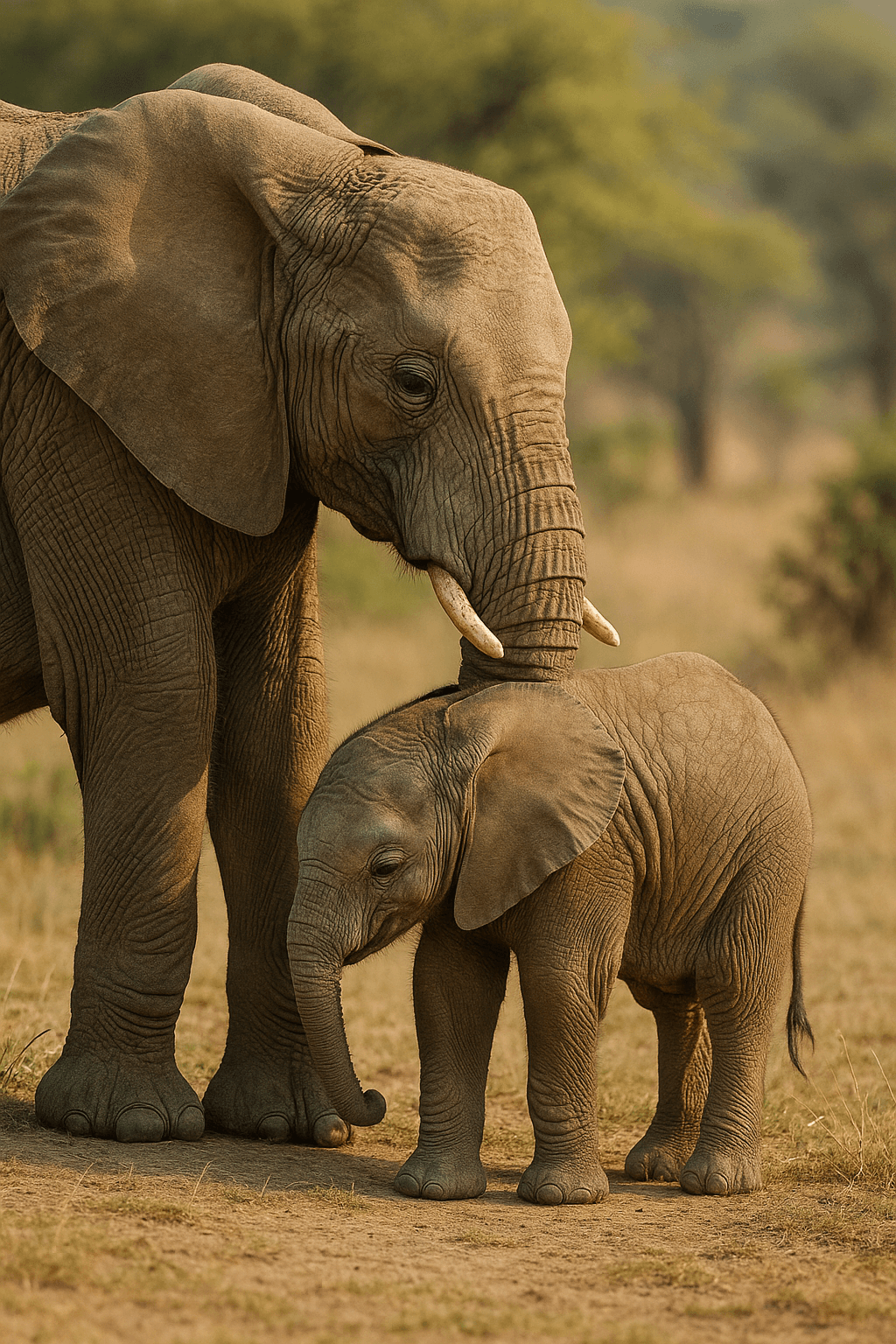 Elephant mother and calf