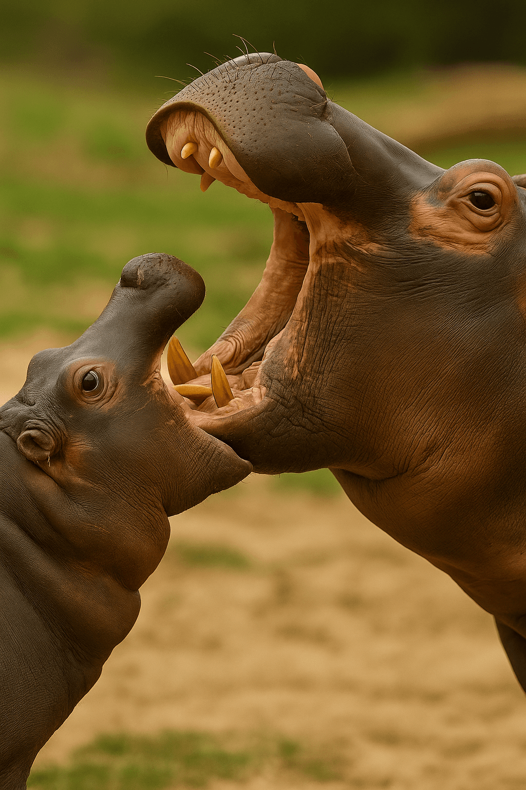 Hippo mother and calf