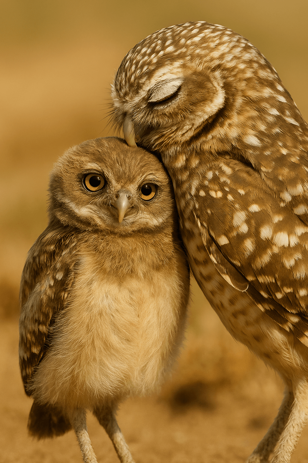 Owl parent and owlet