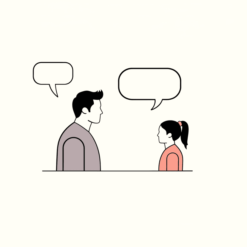 Parent and child having a meaningful conversation
