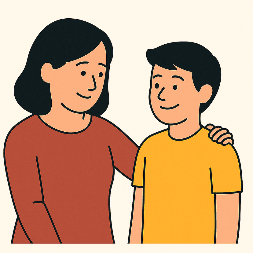 Teen having a meaningful conversation with parent