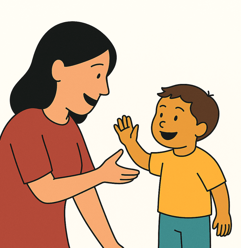 Parent and toddler connecting together