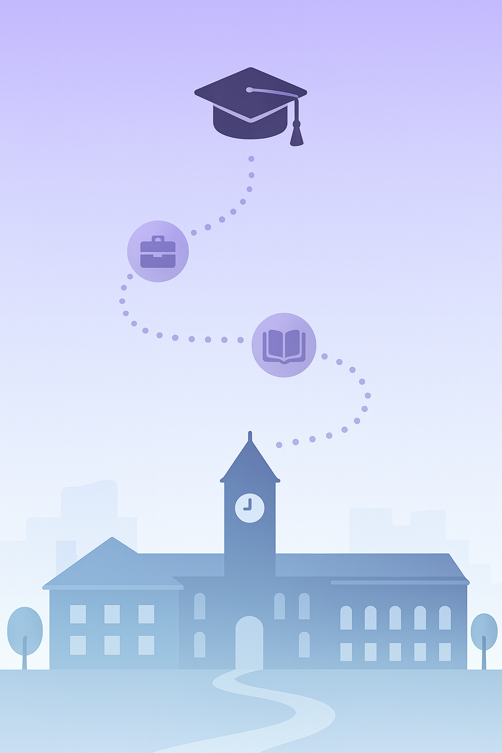 College graduation path illustration